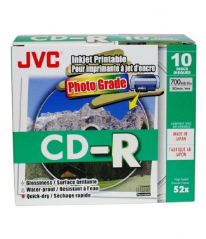 CD-R JVC 10 Pack Photo Inkjet Slim Cases